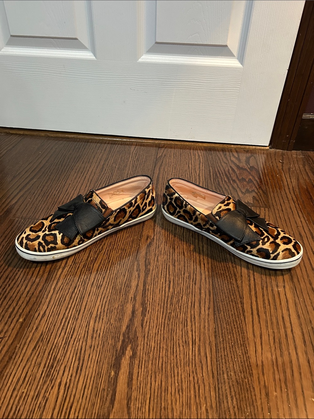 kate spade Leopard Print Slip-On Flats with Black Bow flat slip on shoes sz 9 - Picture 4 of 8